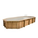 Piscine en bois rectangulaire ubbink azura 400 x 750 - beige