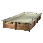 Piscine en bois rectangulaire ubbink lina 500 x 800 - beige