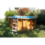Piscine bois sunwater 3, 60 x 1, 20 m liner bleu - ubbink