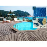 Piscine bois venecia   - 5. 80 x 1. 31 m - bche  bulles 400 - bche hiver 280 g / m