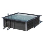 Piscine carre composite 3, 26m x 3, 26m x h: 0, 96m - filtration  sable