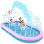 Piscine gonflable 3 en 1 splash pad piscines et bassins pour enfants 172 x 104 x 46 cm jeux d'eau d'exterieur ...