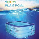 Piscine gonflable carr�e de 120cm, 2 couches, bulle solide, jardin ext�rieur pour enfants, natation, ...