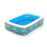 Piscine gonflable deluxe dcor poissons - longueur 229cm - largeur 152cm - hauteur 56cm