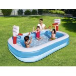 Piscine gonflable enfant avec panier de basket - 2. 54 x 1. 68 x 1. 02 m Piscine gonflable enfant avec panier de basket - 2. 54 x 1. 68 x 1. 02 m