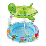 Piscine gonflable en forme de tortue pour enfant de 1  3 ans, jeu d'eau d'extrieur amusant avec parasol ...