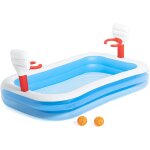 Piscine gonflable rectangulaire avec buts de basket 2 boudins 251 x 168 x 102 cm Piscine gonflable rectangulaire avec buts de basket 2 boudins 251 x 168 x 102 cm