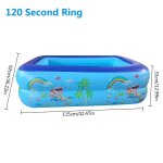Piscine gonflable rectangulaire en pvc pour enfants, baignoire de pataugeoire paisse, sports d'intrieur, ...