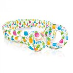 Piscine gonflable ronde poisson - l 132 x h 28 cm - vinyle