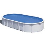 Piscine ovale acier 7, 44m x 3, 99m x h: 1, 32m - filtration � sable - sans renforts apparents