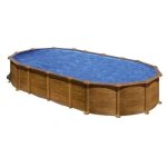 Piscine ovale acier 7, 44m x 3, 99m x h: 1, 32m - imitation bois - filtration à sable - sans renforts ... Piscine ovale acier 7, 44m x 3, 99m x h: 1, 32m - imitation bois - filtration à sable - sans renforts ...