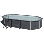 Piscine ovale composite 6, 64m x 3, 86m x h: 1, 24m - filtration  sable