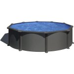 Piscine ronde acier Ø3, 70m x h: 1, 32m - gris anthracite - filtration à sable Piscine ronde acier Ø3, 70m x h: 1, 32m - gris anthracite - filtration à sable