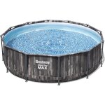 Piscine hors sol ronde steel pro max d�cor bois 366 x 100 cm