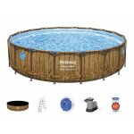 Piscine tubulaire power steel swimvista avec hublots ronde 5, 49 x 1, 22 m - bestway