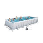 Piscine tubulaire rectangle power steel 7. 32 x 3. 66 x h. 1. 32 m - filtre  cartouche