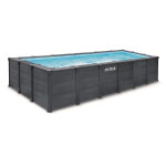 Piscine tubulaire rectangulaire intex graphite 6 x 3 x 1, 24 m