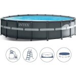 Piscine tubulaire hors sol intex ultra frame 26326 - 488 x h122 cm - avec filtre  sable, chelle et ...