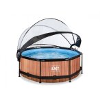 Piscine tubulaire wood ronde 2, 44 x 0, 76 m avec dôme - exit toys Piscine tubulaire wood ronde 2, 44 x 0, 76 m avec dôme - exit toys