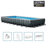 Piscine tubulaire rectangle xtr intex 9. 75 x 4. 88 x 1. 32 m