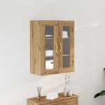 Placard mural vidaxl avec portes en verre chne artisan 69, 5x34x90 cm