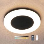 Plafonnier extrieur led etanche 18w, 2700 - 6500k dimmable avec tlcommande et appli, aluminium 230v, ...