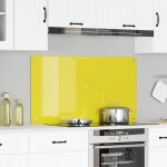 Plan de travail cuisine vidaxl jaune 110x60x0, 6 cm en verre tremp