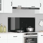 Plan de travail de cuisine vidaxl noir 110x50x0, 6 cm verre tremp