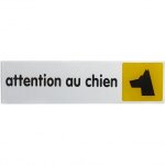 Plaque attention au chien en plastique