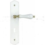 Plaque bec - de - cane pour poigne de porte - porcelaine blanche merigous