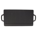 Plaque de cuisson double face en fer, chauffage rapide et uniforme, plaque de gril réversible pour camping ... Plaque de cuisson double face en fer, chauffage rapide et uniforme, plaque de gril réversible pour camping ...