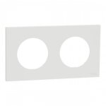 Plaque de finition 2 postes blanc craie - odace ii schneider