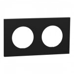 Plaque de finition 2 postes noir onyx - odace ii schneider