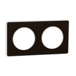 Plaque de finition 2 postes schneider electric odace touch s520804l coloris bronze avec liser� blanc ...