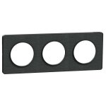 Plaque de finition 3 postes schneider electric odace kvadrat s540806kb coloris noir avec liser� anthracite ...