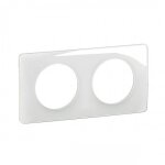 Plaque de finition laqu�e blanc �maill� c�liane - 2 postes legrand