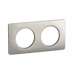 Plaque de finition m�tal c�liane - 2 postes - alu satin� legrand