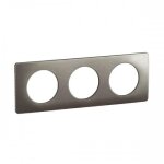 Plaque de finition m�tal c�liane - 3 postes - acier satin� legrand