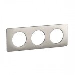 Plaque de finition m�tal c�liane - 3 postes - alu satin� legrand