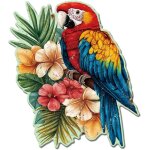 Plaque en m�tal vintage en forme de perroquet et de fleur plaque r�tro pour oiseau tropical d�coration ...