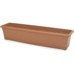Plastiken jardiniere rectangulaire � 80 x 20 cm avec plateau - terracotta
