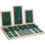 Plateau d'affichage de stockage de bijoux, prsentoir a colliers en bois porte, organisateur de boucle ...