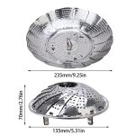 Plateau de panier a vapeur en acier inoxydable, multi - usage, pliable, pour fruits, lotus, support r�tractabl ...