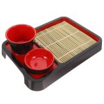 Plateau de service pour nouilles soba, en bambou, rectangulaire, elegant et moderne, 1 lot