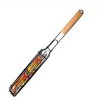 Pliable griller panier en acier inoxydable avec poign�e en bois - aqsacokiya - pour grillades en plein ...