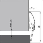 Plinthe en applique � l�vre de bas de porte type pds - inox ellen