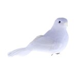 Plume artificielle blanche en mousse d'oiseau, d�coration de p�ques, ornements artisanaux de table de ...