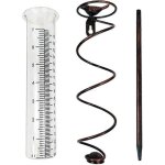Pluviomtre dcoratif, tube en verre mtallique spiral avec figurine d'oiseau, tanche  l'eau et  ...