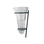 Pluviomtre en verre avec support en mtal vert