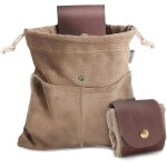 Pochette de recherche de nourriture en cuir et toile, sac pliable, resistant a l'eau, pour camping en ...